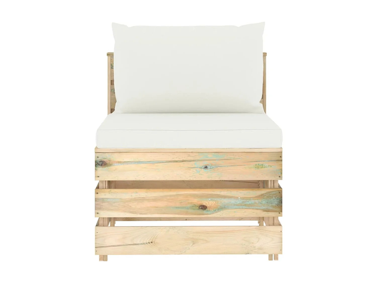 Salon de jardin 6 pcs avec coussins vert bois imprégné