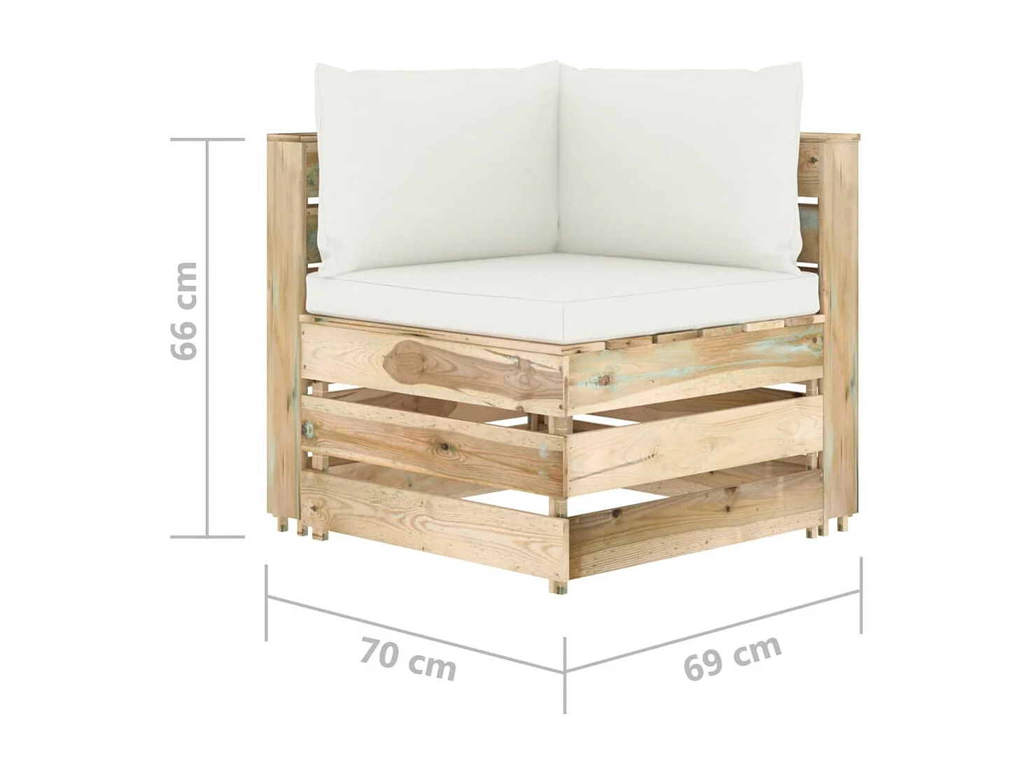 Set Salotto da Giardino con Cuscini 6 pz Legno Impregnato Verde