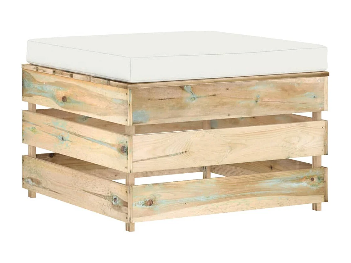 Set Salotto da Giardino con Cuscini 6 pz Legno Impregnato Verde