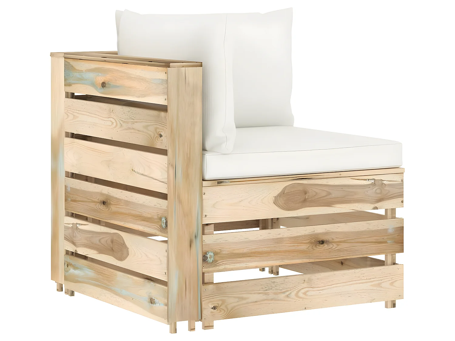 Salon de jardin 10 pcs avec coussins Bois imprégné de vert