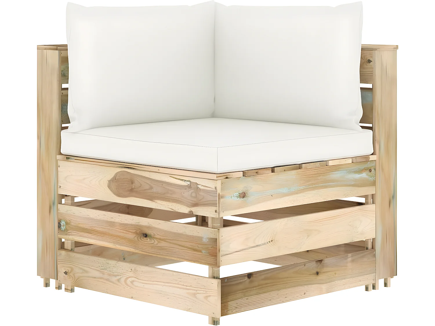 Salon de jardin 10 pcs avec coussins Bois imprégné de vert