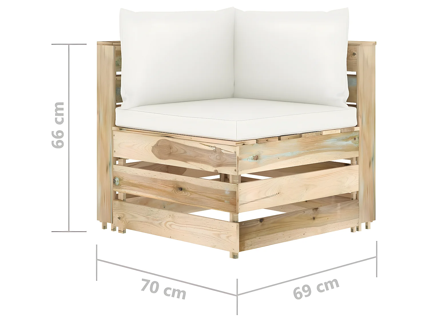 Salon de jardin 10 pcs avec coussins Bois imprégné de vert