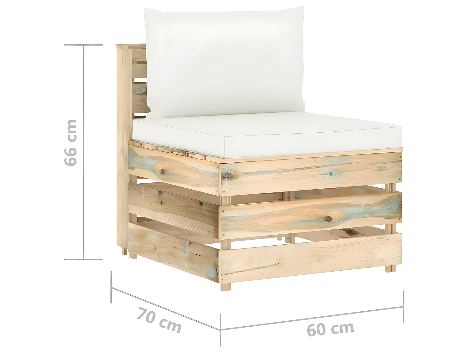 Salon de jardin 10 pcs avec coussins Bois imprégné de vert