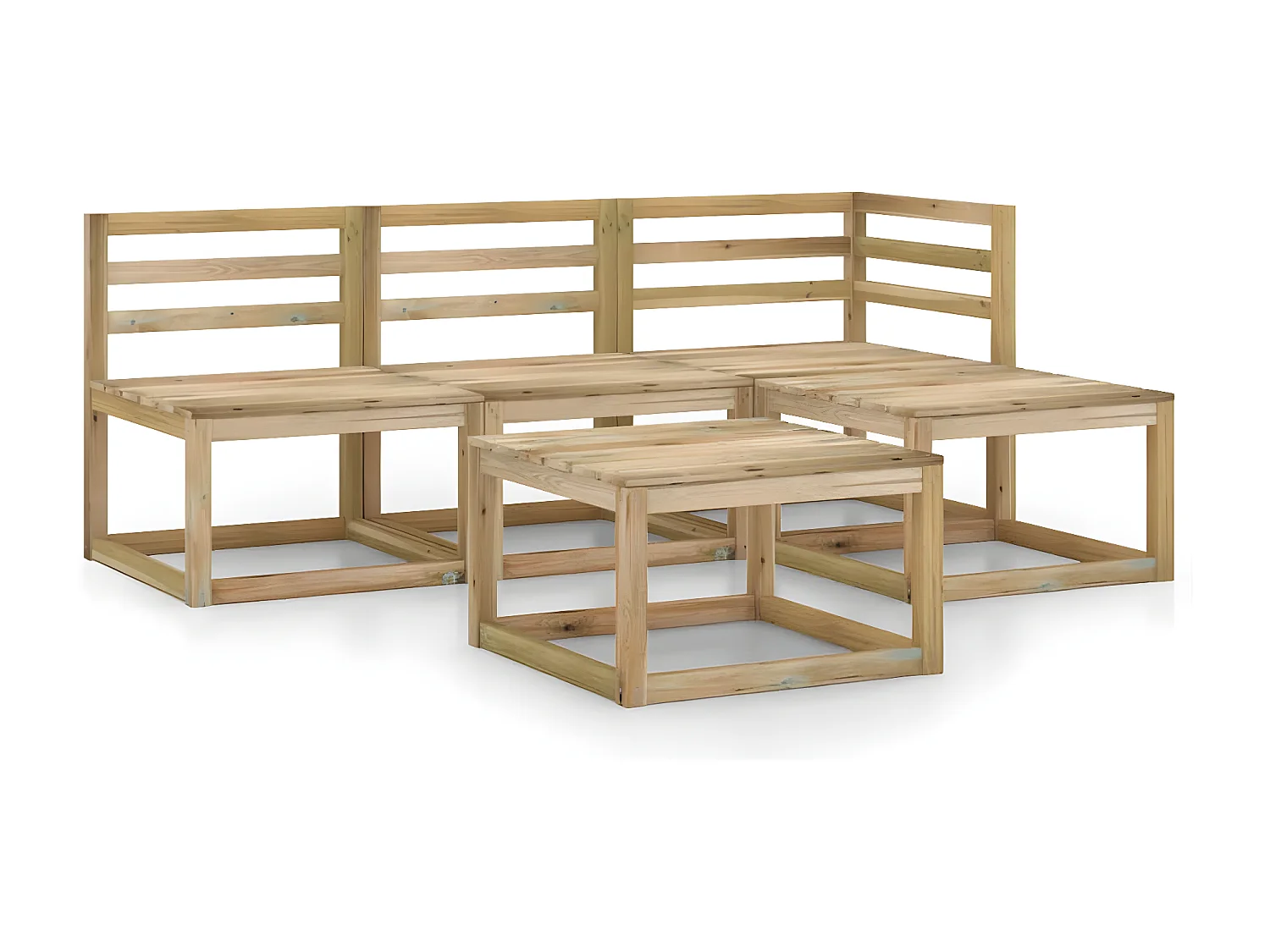 Salon de jardin 5 pcs bois de pin imprégné de vert