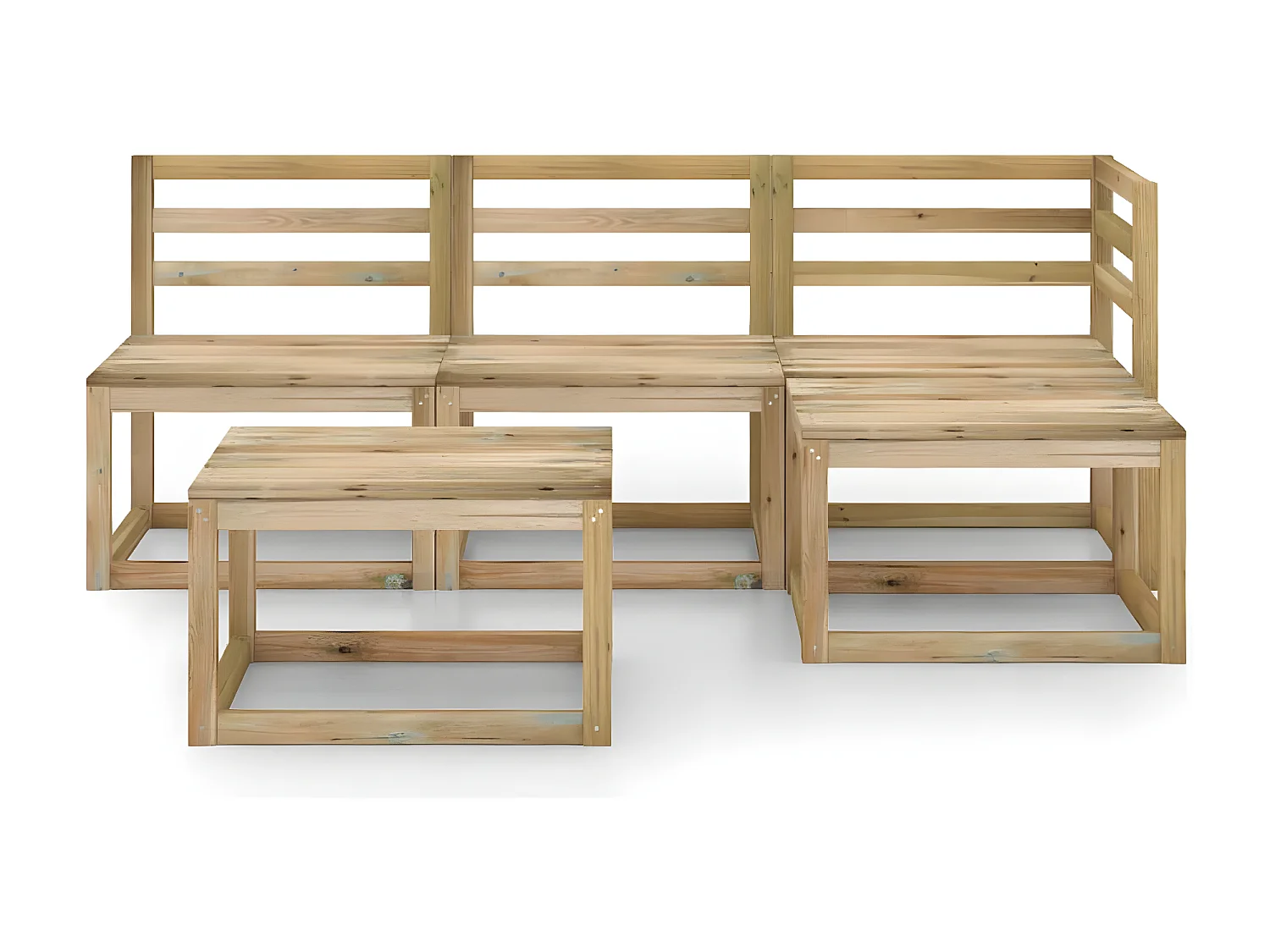 Salon de jardin 5 pcs bois de pin imprégné de vert