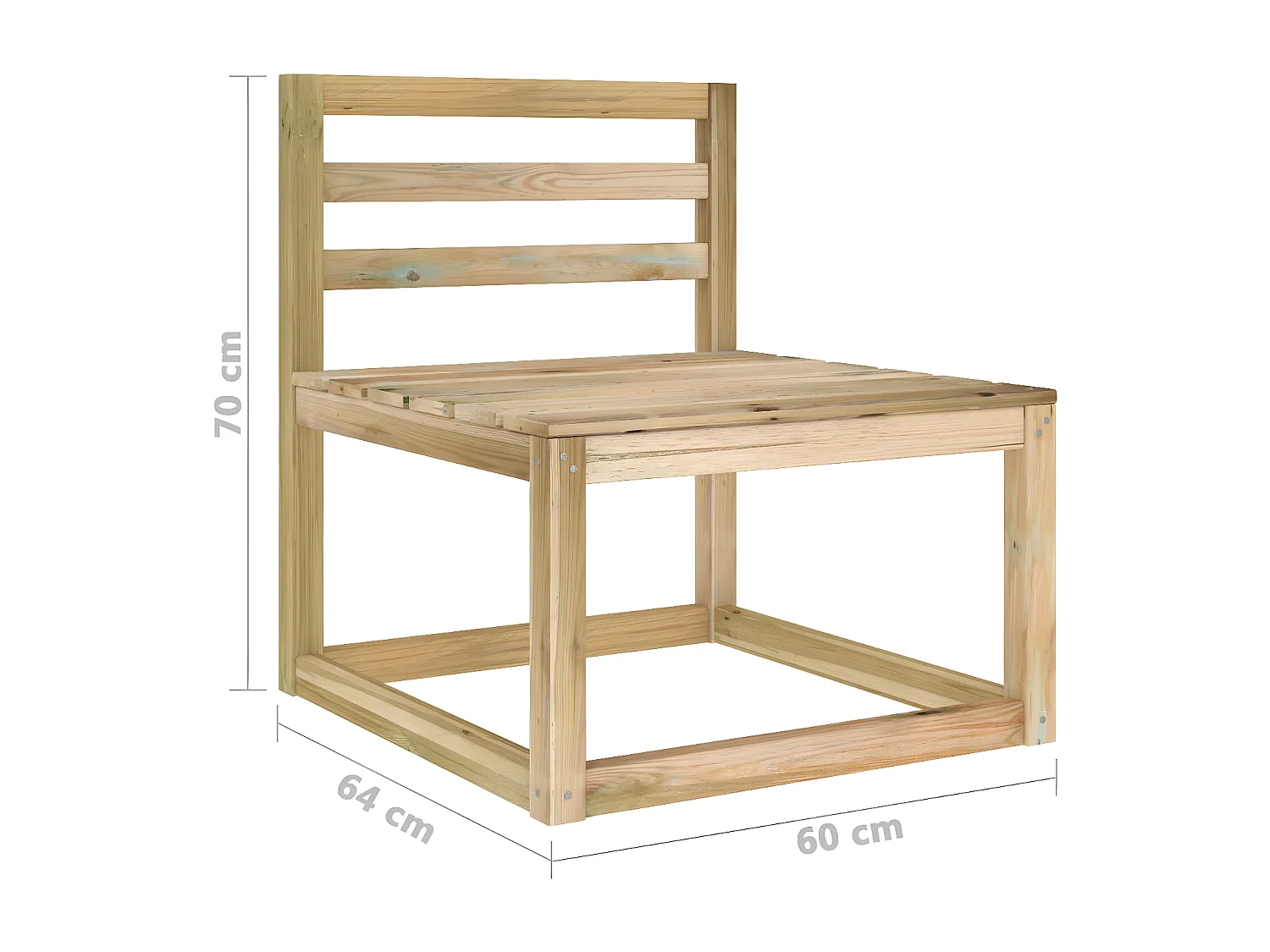 Salon de jardin 5 pcs bois de pin imprégné de vert