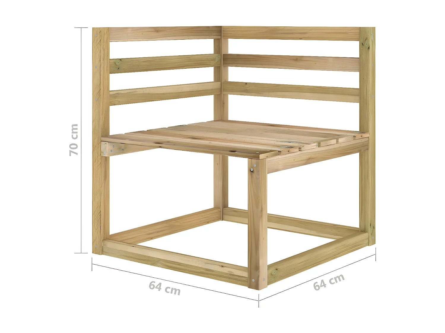 Salon de jardin 5 pcs bois de pin imprégné de vert