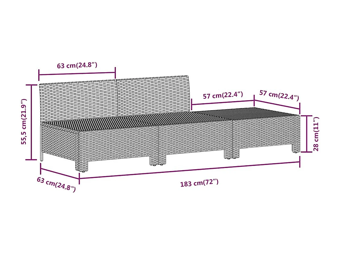 Set Divani da Giardino 6 pz con Cuscini in Polyrattan Grigio