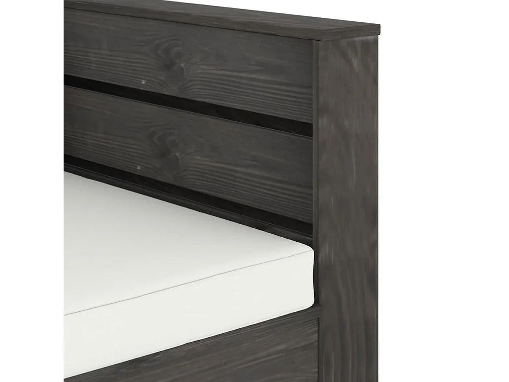 Set Salotto da Giardino 2pz con Cuscini Legno Impregnato Grigio