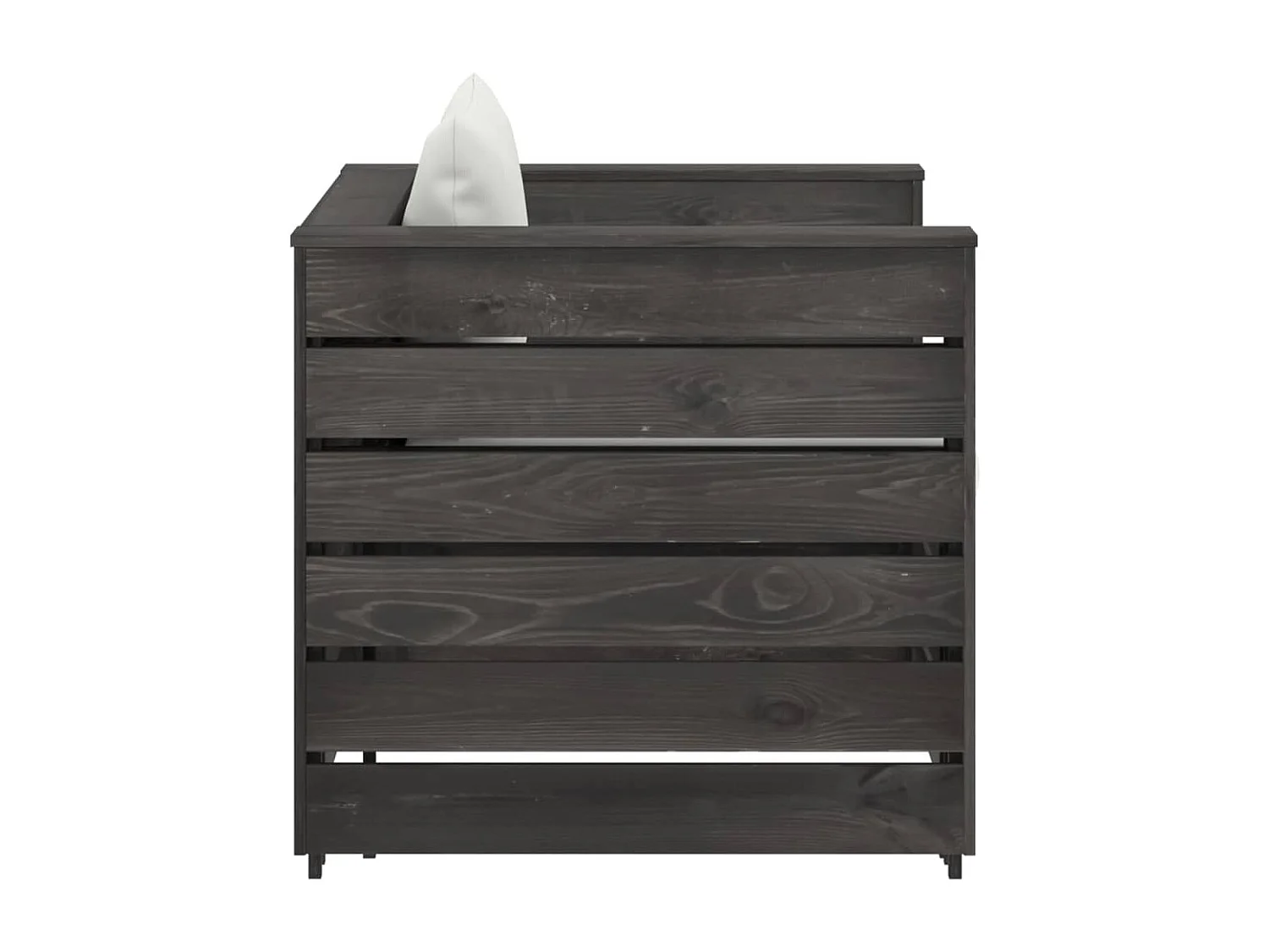 Set Salotto da Giardino 2pz con Cuscini Legno Impregnato Grigio