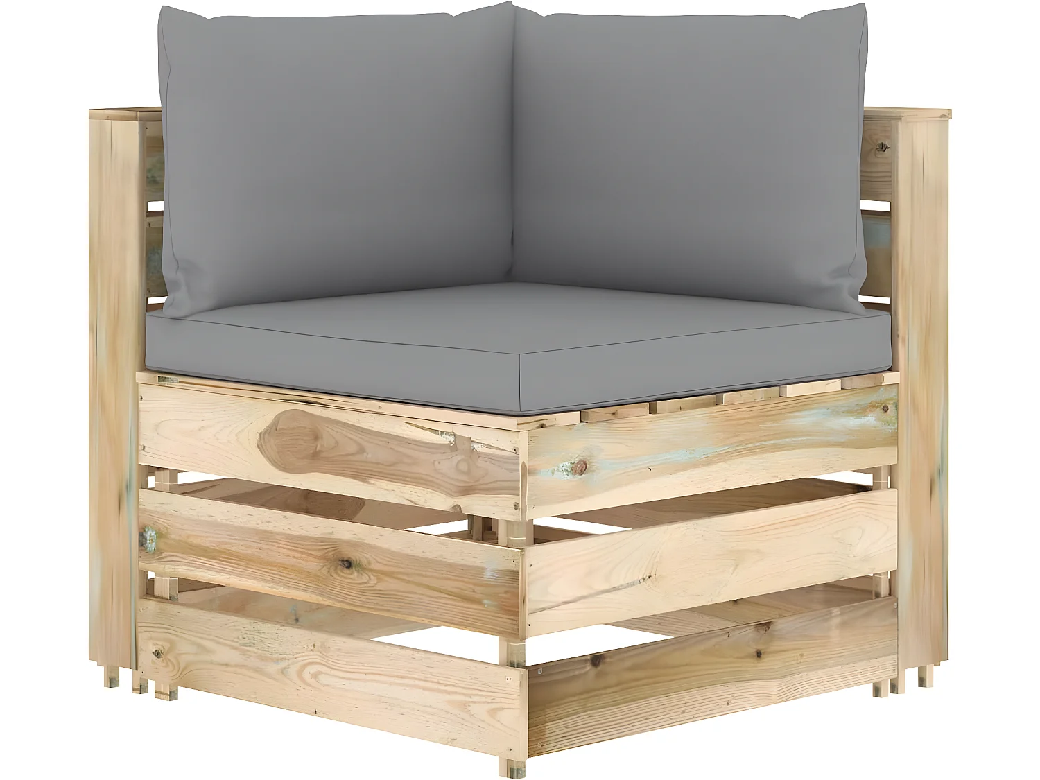 Salon de jardin 7 pcs avec coussins Bois imprégné de vert