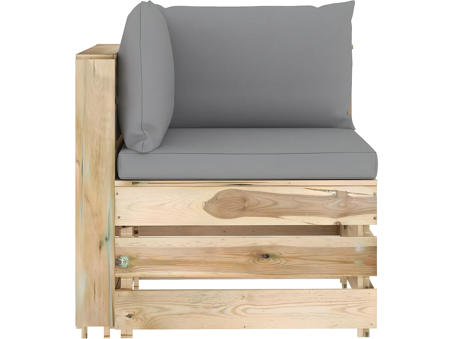 Salon de jardin 7 pcs avec coussins Bois imprégné de vert