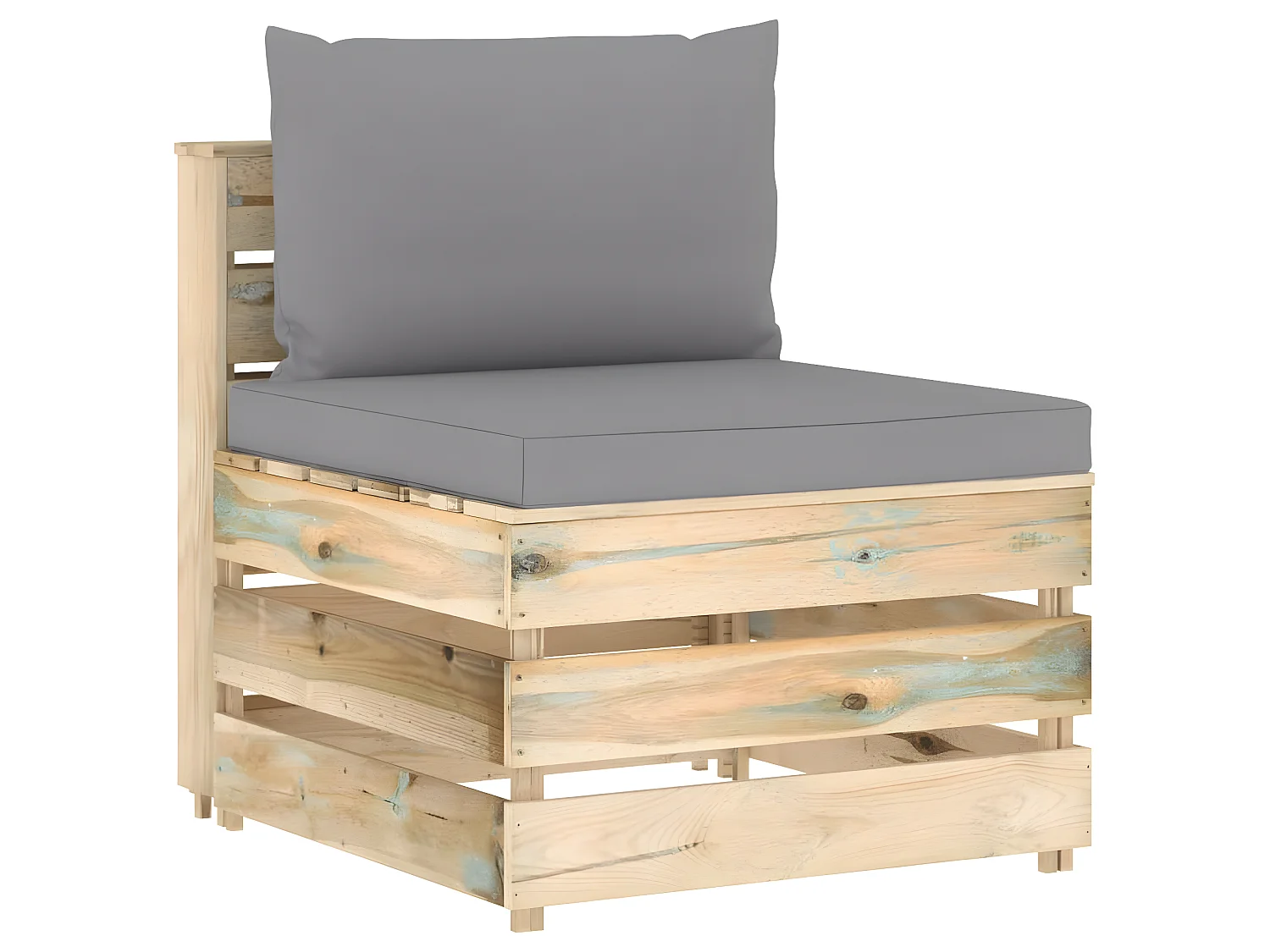 Salon de jardin 7 pcs avec coussins Bois imprégné de vert