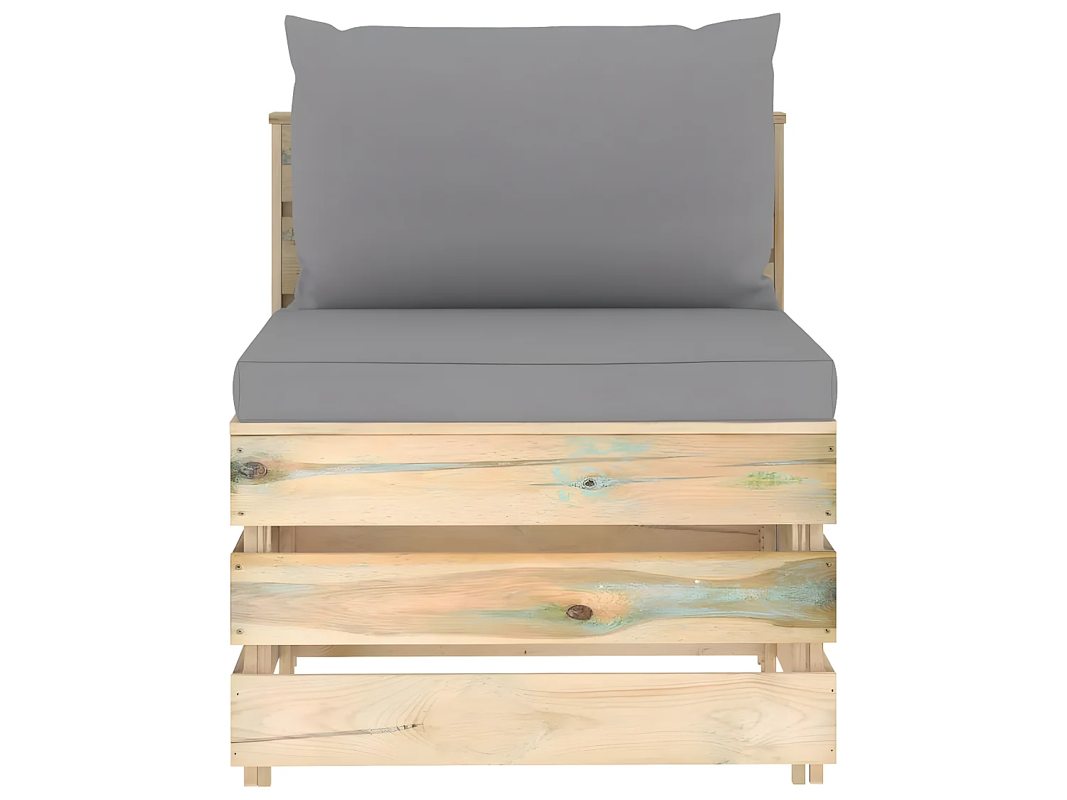 Salon de jardin 7 pcs avec coussins Bois imprégné de vert