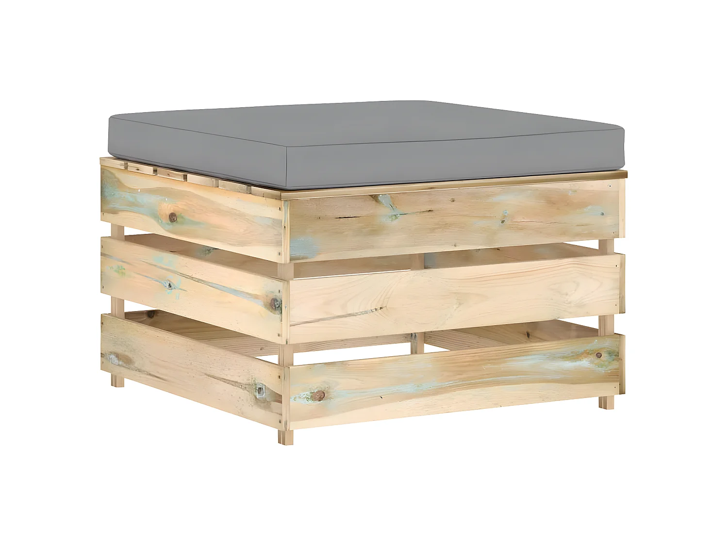 Salon de jardin 7 pcs avec coussins Bois imprégné de vert