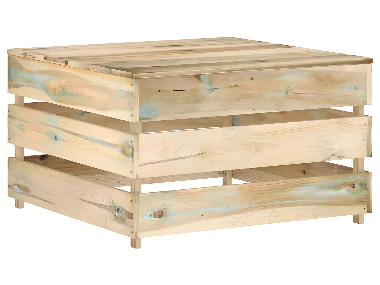 Salon de jardin 7 pcs avec coussins Bois imprégné de vert