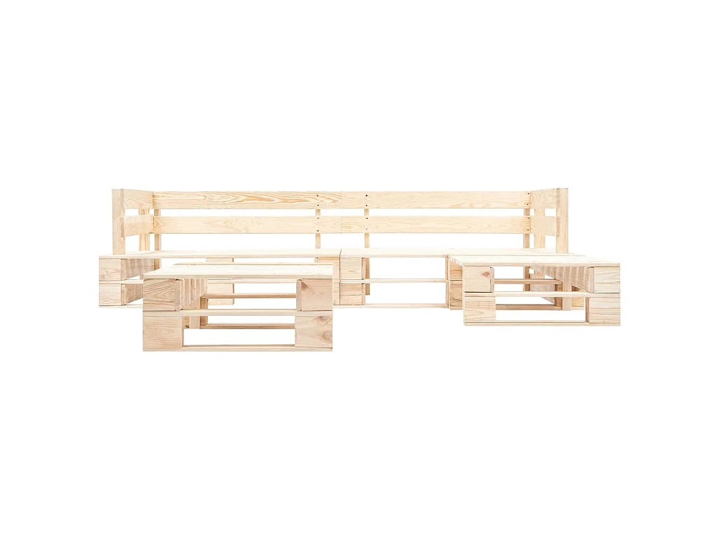Muebles de palets de jardín con cojines arena 4 piezas madera