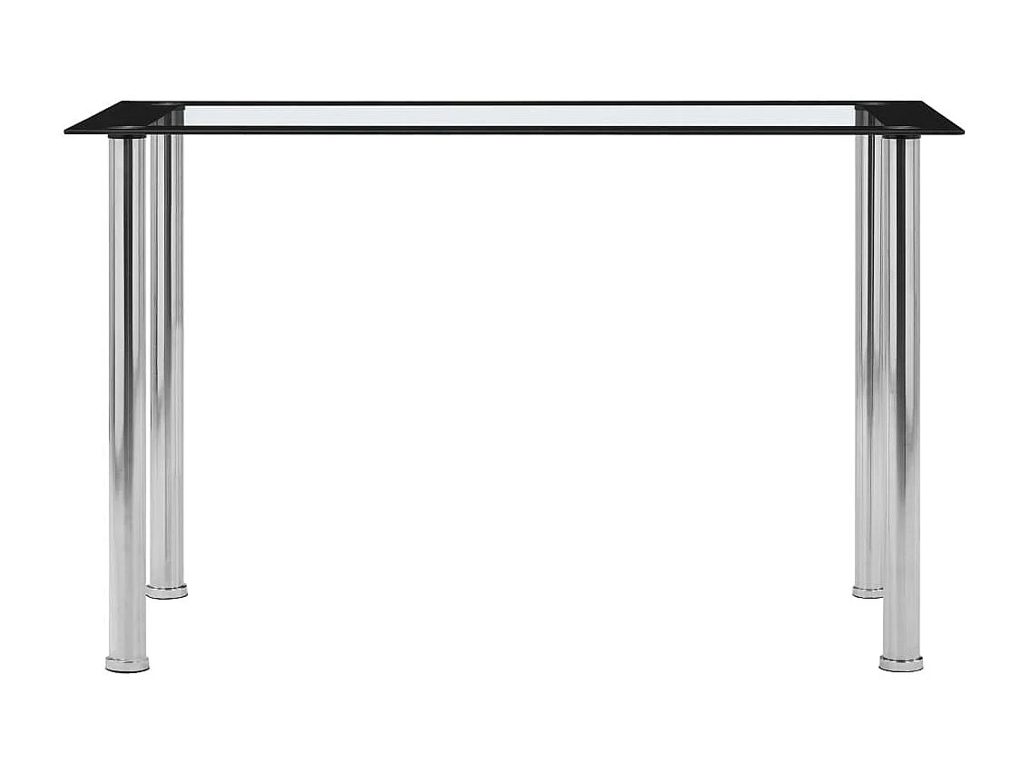 Mesa de comedor vidrio templado negro transparente 120x60x75 cm