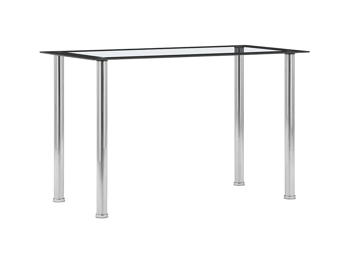 Esstisch Schwarz und Transparent 120 x 60 x 75 cm Hartglas