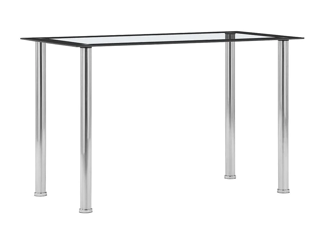 Table à manger Noir et transparent 120x60x75 cm Verre trempé