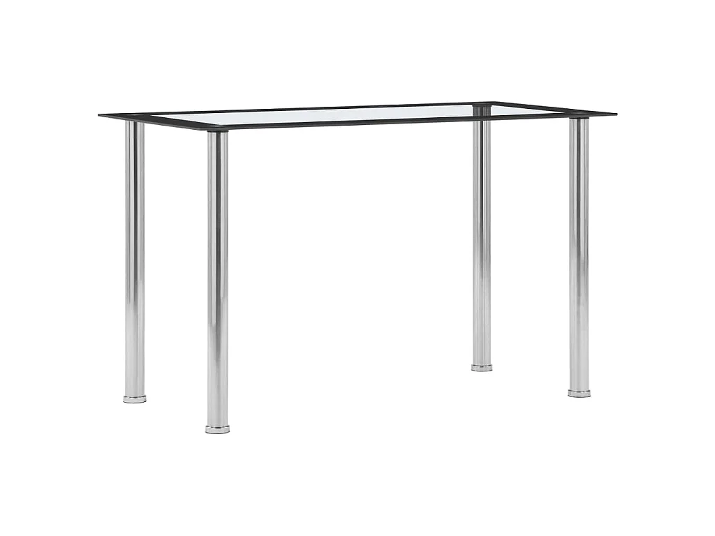 Table à manger Noir et transparent 120x60x75 cm Verre trempé