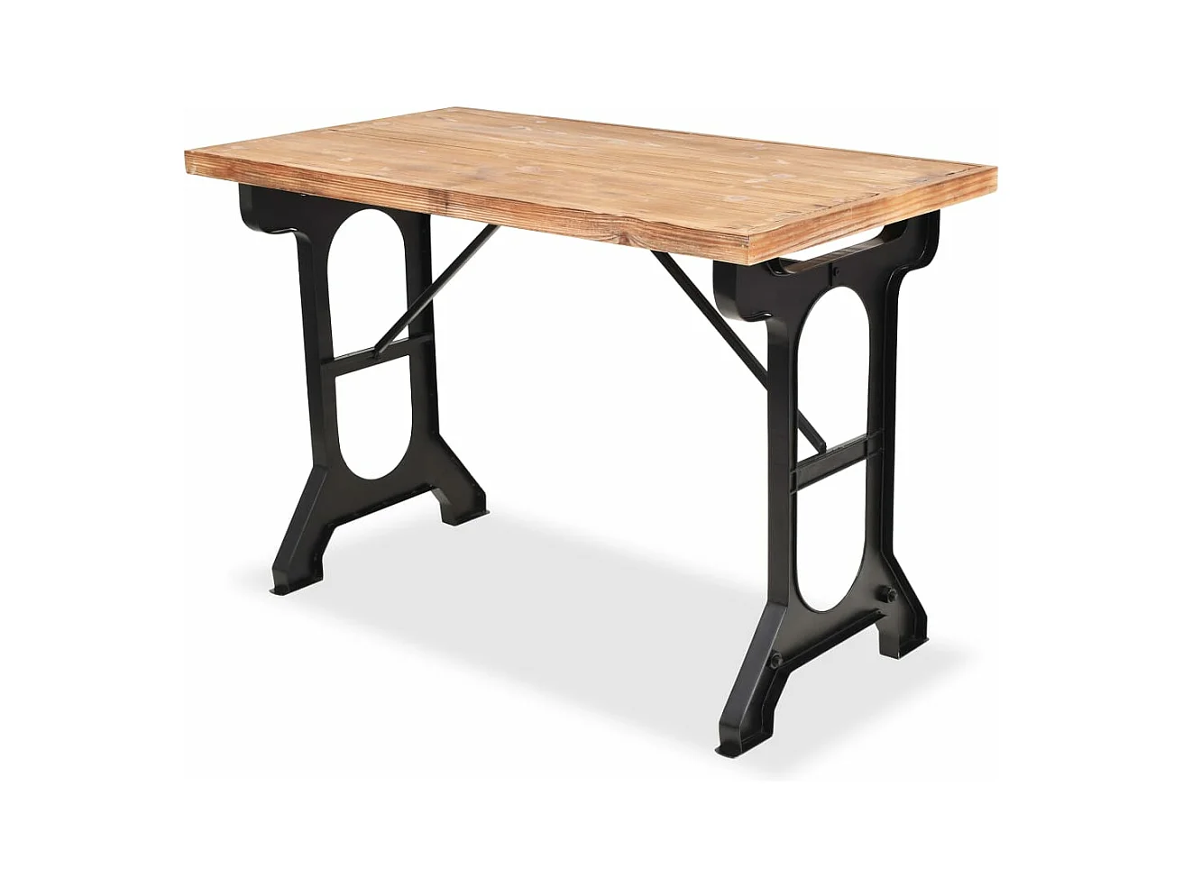 Table à manger dessus en bois de sapin massif 122x65x82 cm