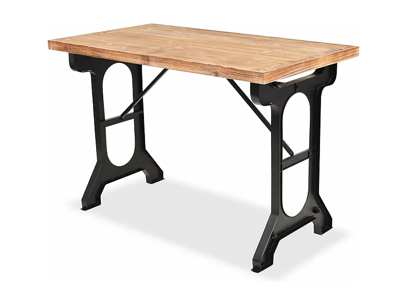 Mesa de comedor superficie madera maciza de abeto 122x65x82 cm