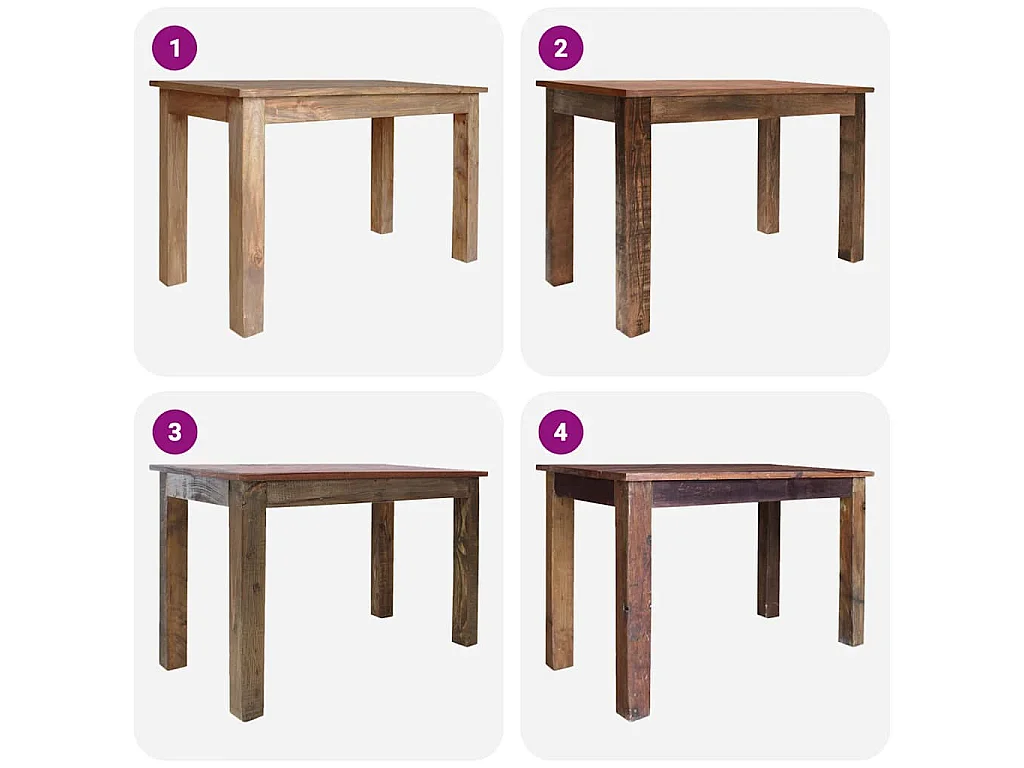 Table à manger bois d'acajou massif 120x60x77 cm
