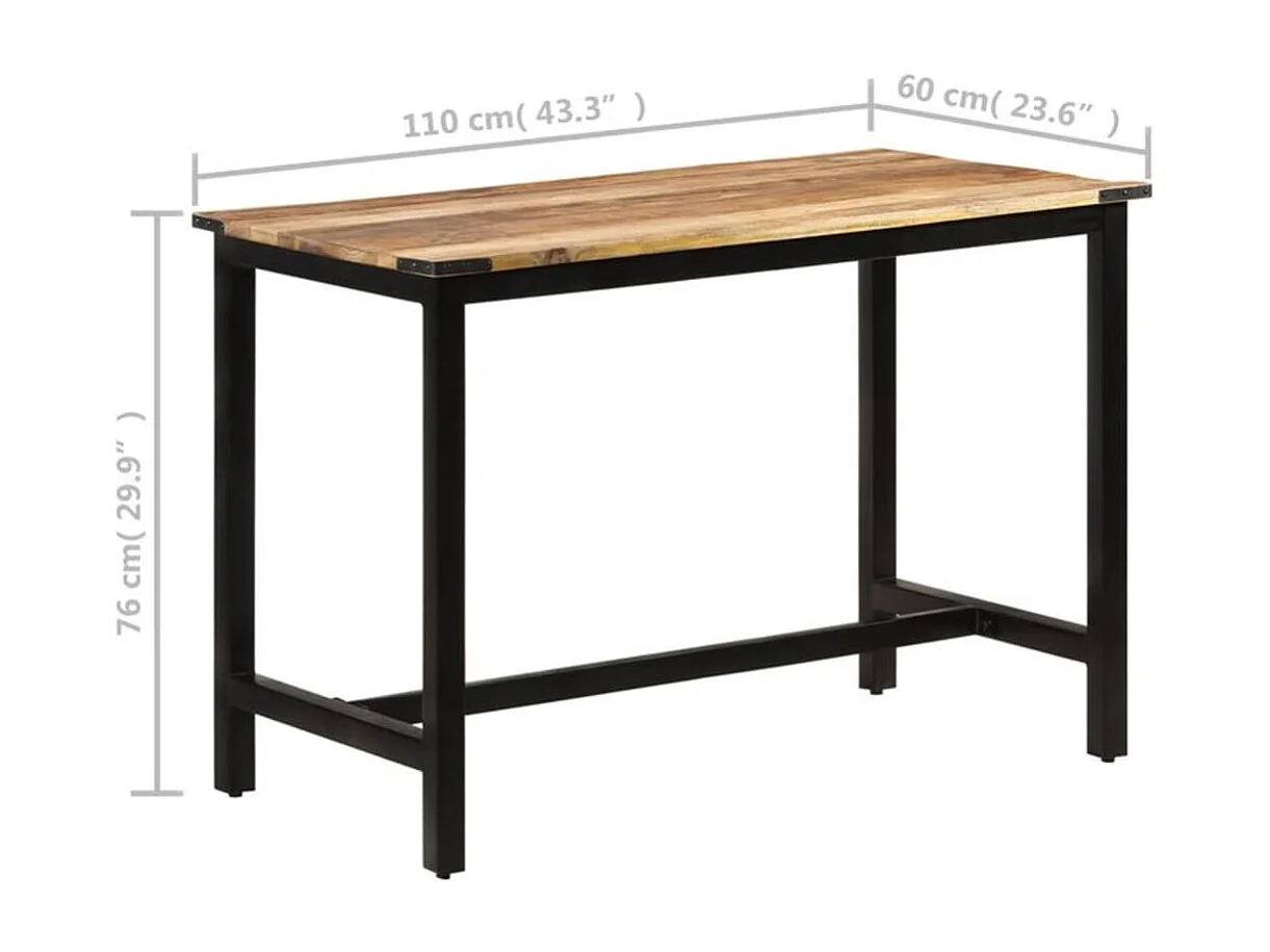 Table à dîner 110x60x76 cm Bois de manguier massif