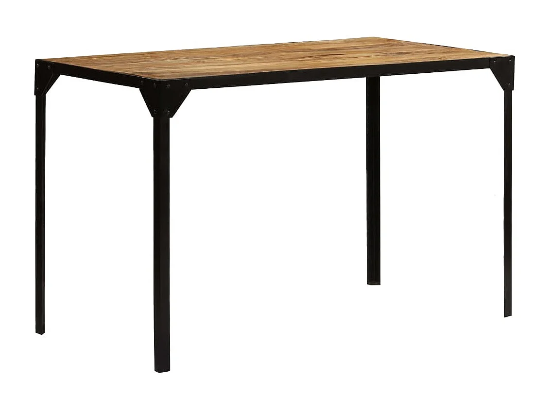 Table à manger Bois de manguier brut massif et Acier 120 cm