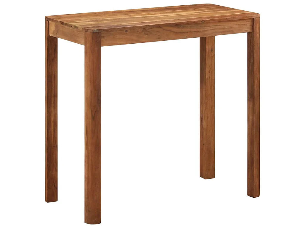 Table de bar bois massif d'acacia et finition miel 110x55x106cm