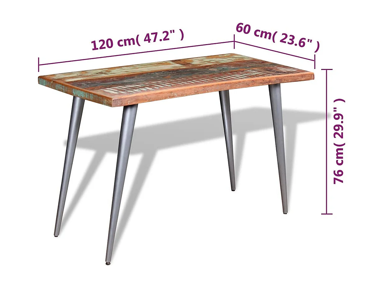 Table à manger Bois de récupération 120x60x76 cm