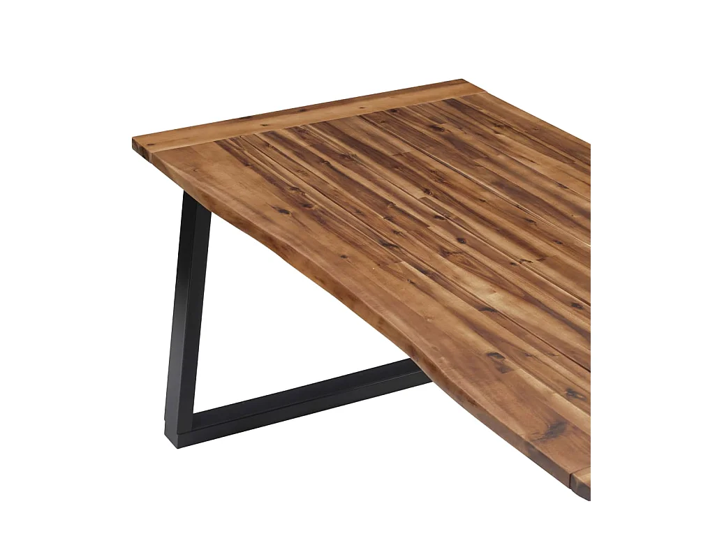 Tavolo da Pranzo in Legno Massello di Acacia 180x90 cm