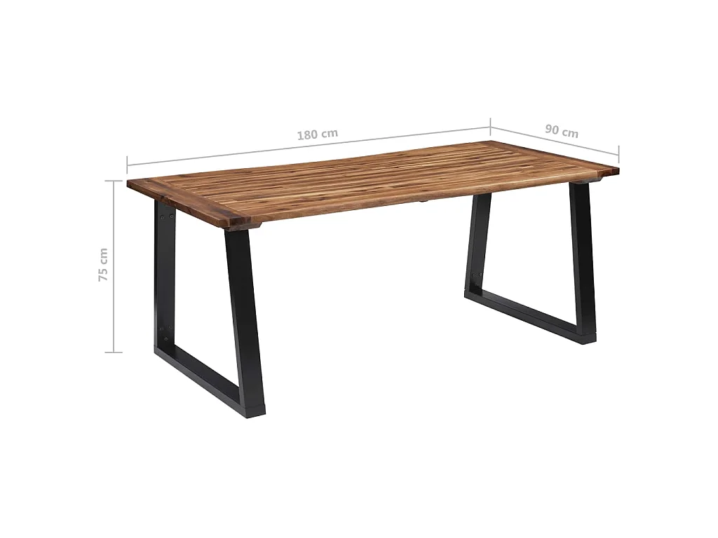 Mesa de comedor madera maciza de acacia 180x90 cm