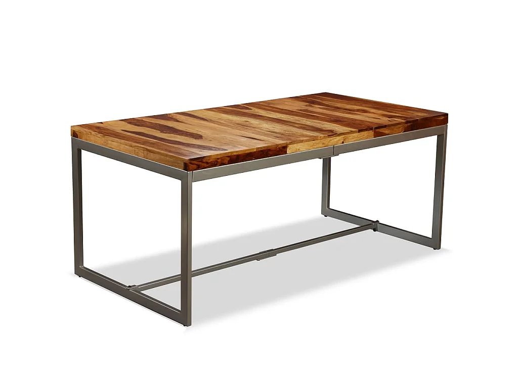Table à manger Bois massif et acier 180 cm