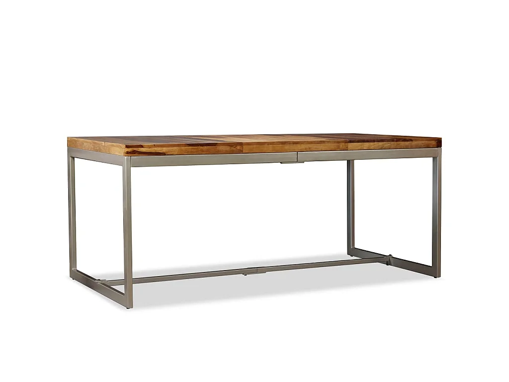 Table à manger Bois massif et acier 180 cm