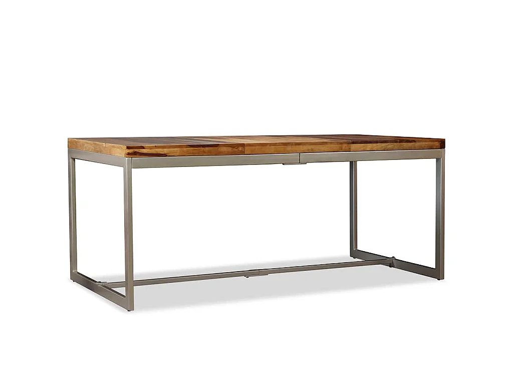 Table à manger Bois massif et acier 180 cm