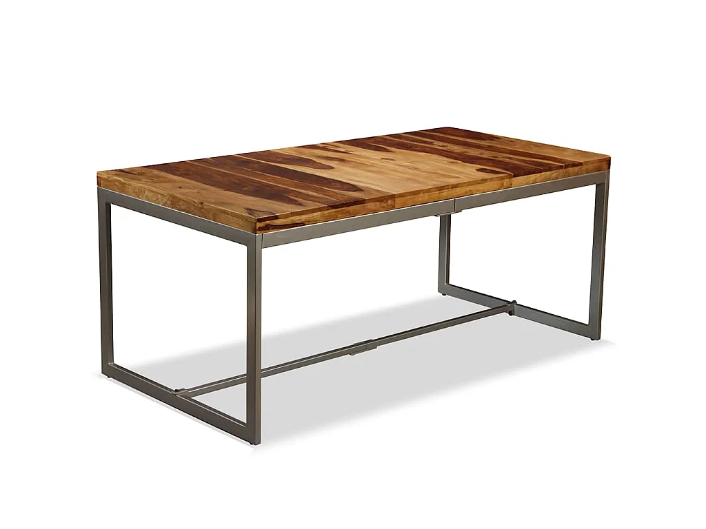 Table à manger Bois massif et acier 180 cm