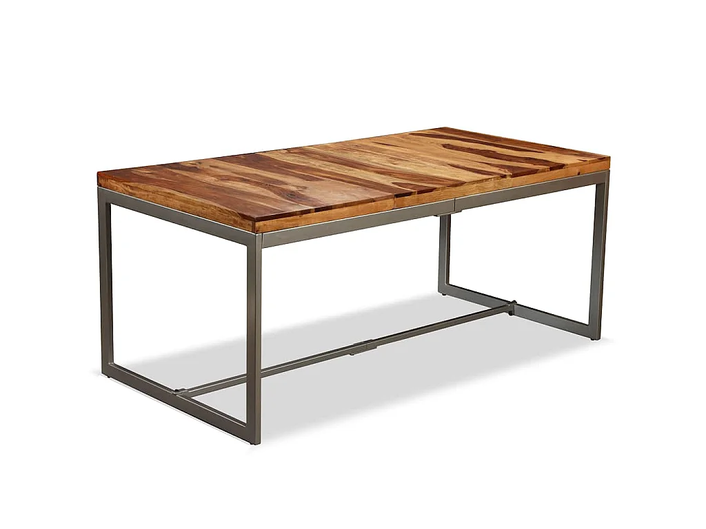 Table à manger Bois massif et acier 180 cm
