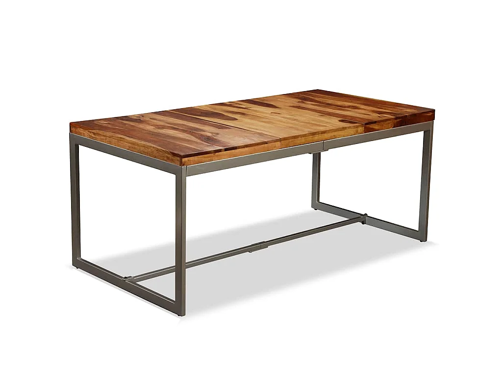 Table à manger Bois massif et acier 180 cm