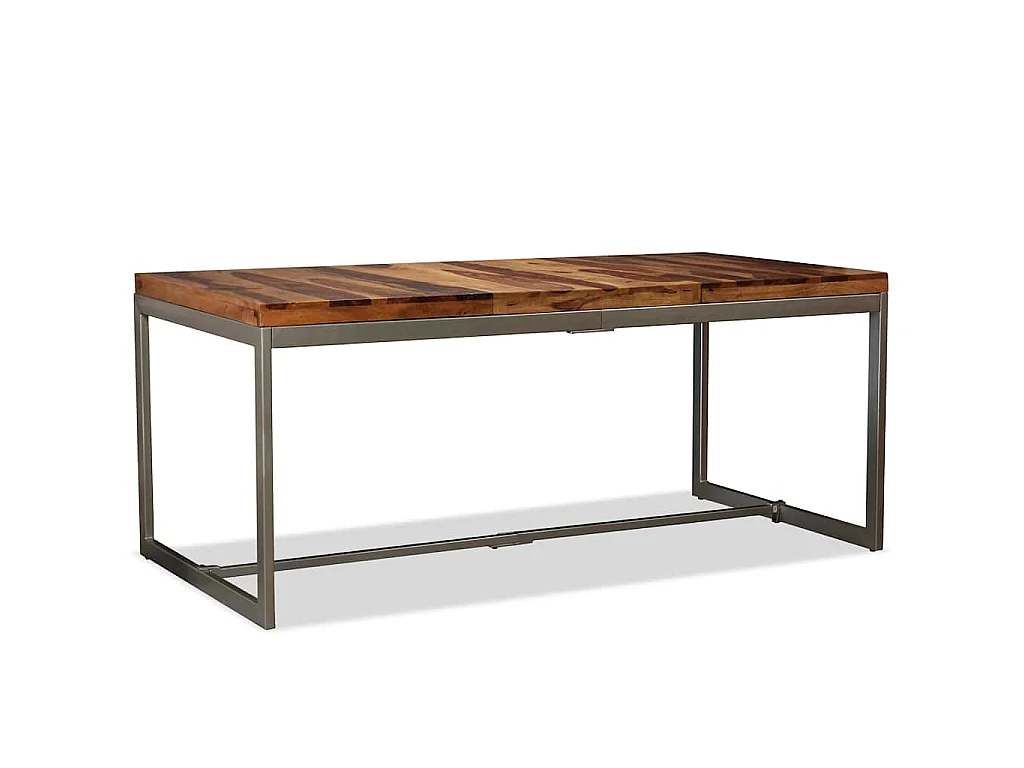 Table à manger Bois massif et acier 180 cm
