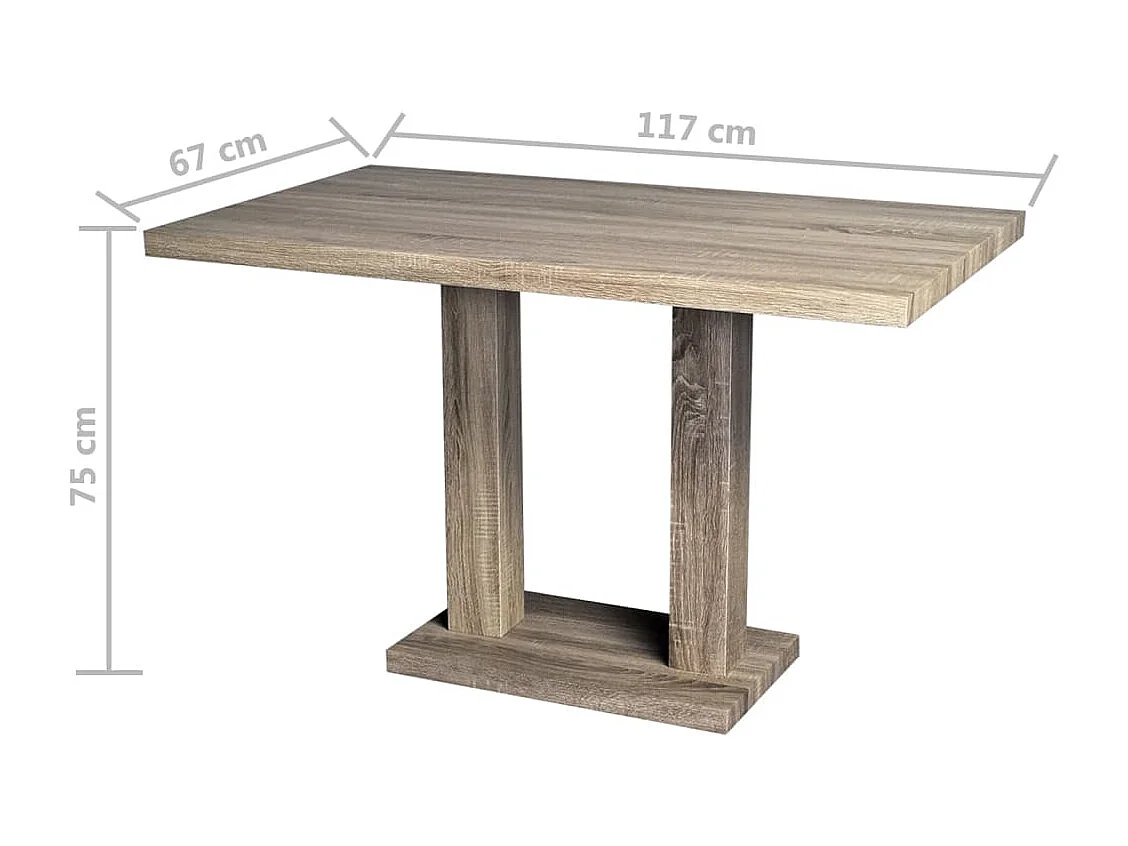 Table de salle à manger MDF Aspect de chêne