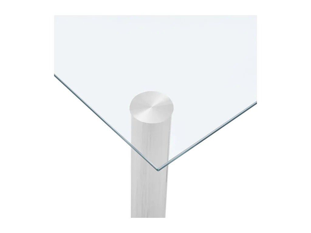 Eettafel 120x60x75 cm gehard glas transparant