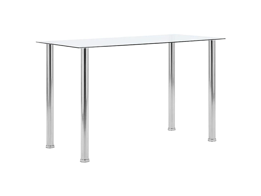 Table à manger Transparent 120x60x75 cm Verre trempé