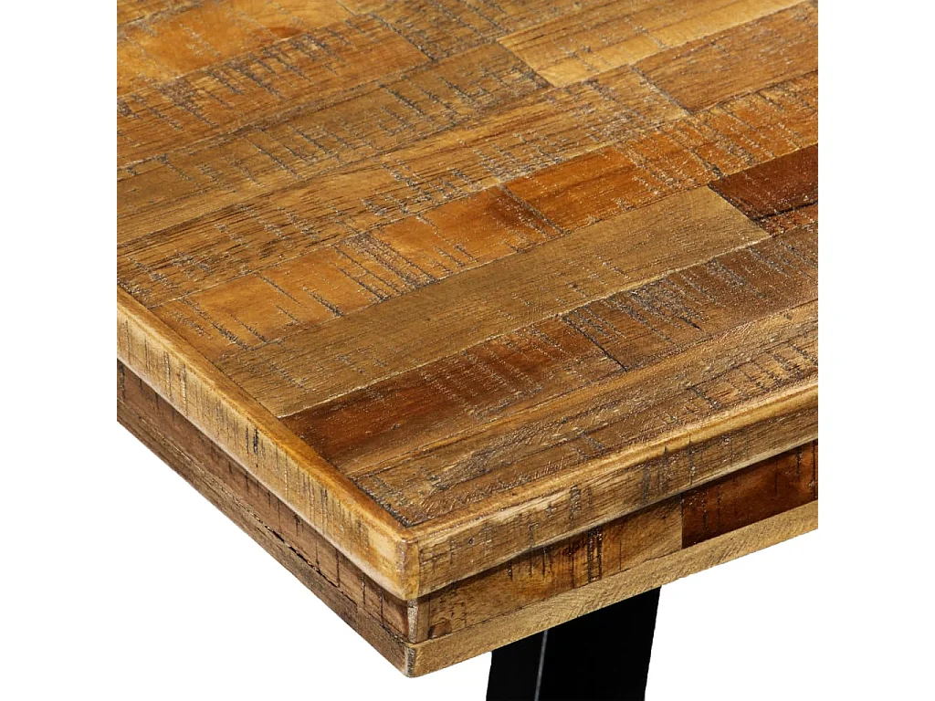 Table à manger Teck recyclé et acier 180x90x76 cm