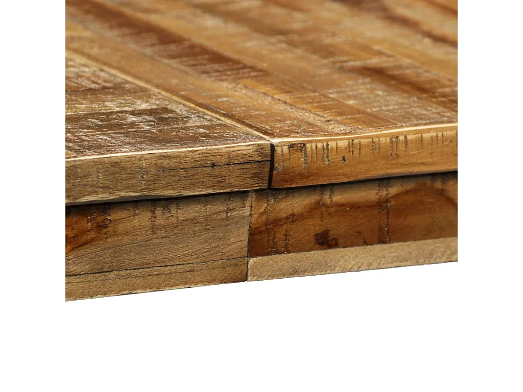 Table à manger Teck recyclé et acier 180x90x76 cm