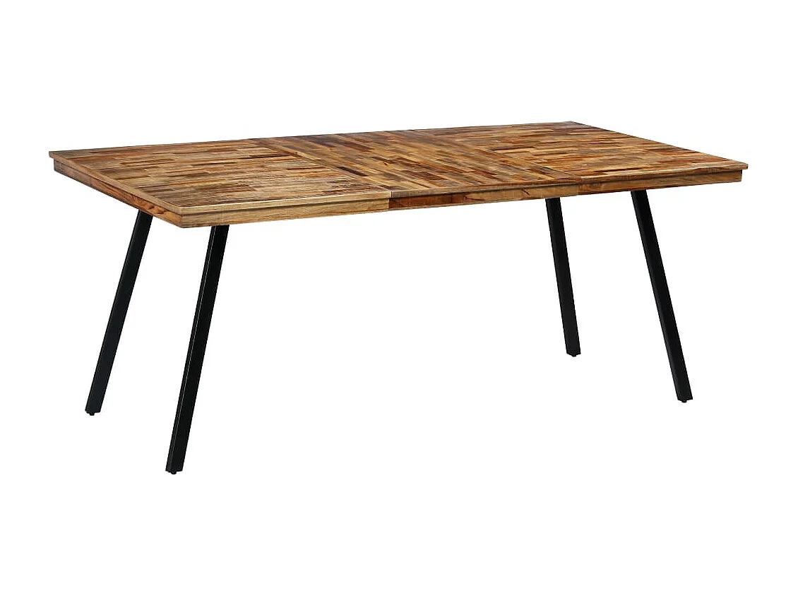 Table à manger Teck recyclé et acier 180x90x76 cm