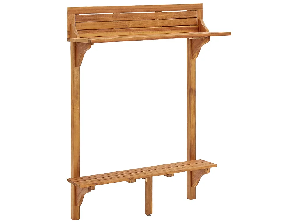Table de bar de balcon 90x37x122,5 cm Bois d'acacia massif