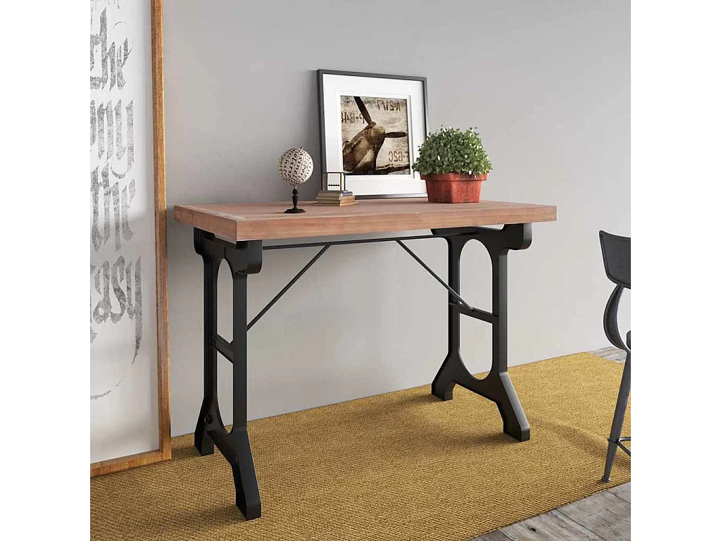 Table à dîner 110x65x82 cm Bois de sapin massif et fer