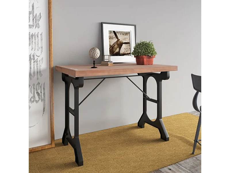 Esstisch 110x65x82 cm Massivholz Tanne und Eisen